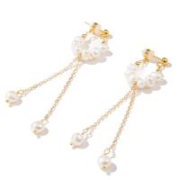 Orecchini perle d'acquadolci , perla d'acquadolce coltivata naturalmente, with ottone, gioielli di moda & per la donna, 85x15mm, Venduto da PC