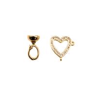Zinc Alloy Jewelry Clasp Brass 18K gold plated DIY & micro pave cubic zirconia golden  Sold By PC