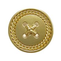 Zinc Alloy Shank Button Flat Round gold color plated DIY golden nickel lead & cadmium free Sold By PC