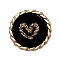Zinc Alloy Shank Button Heart gold color plated DIY black nickel lead & cadmium free Sold By PC