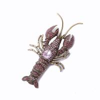 Rhinestone Brooch Zinc Alloy Lobster gold color plated Unisex & with rhinestone nickel lead & cadmium free Sold By PC