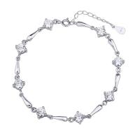 Rhinestone Bracelet Cupronickel Geometrical Pattern platinum plated for woman & with rhinestone nickel lead & cadmium free Length Approx 7.5 Inch Sold By PC