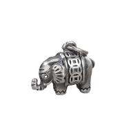 Thailand Sterling Silver Pendants Elephant Antique finish DIY silver color Approx 4mm Sold By Lot