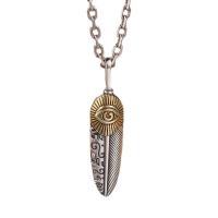 Thailand Sterling Silver Pendant with Brass Feather polished DIY silver color Sold By Lot