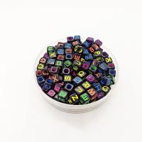 Abeceda akril perle, Trg, obojen, možete DIY & različite veličine za izbor, Približno 3000računala/Torba, Približno 1800računala/Torba, Prodano By Torba
