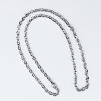 Stainless Steel Chain Necklace 316L Stainless Steel electrolyzation & Unisex original color Sold By PC
