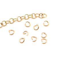 Stainless Steel Open ring, 304 rostfritt stål, DIY & olika storlek för val, gyllene, Säljs av m