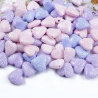 Frosted Acrylic Beads, Heart, DIY, more colors for choice, 12mm, Approx 20PCs/Bag, Sold By Bag