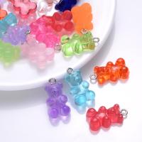 Resin Pendant, Bear, DIY, more colors for choice, 12x21mm, Approx 10PCs/Bag, Sold By Bag