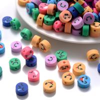 Polymer Clay Gyöngyök, Lapos kerek, DIY, kevert színek, 10mm, Kb 50PC-k/Bag, Által értékesített Bag