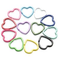Iron Split Ring Heart stoving varnish DIY mixed colors nickel lead & cadmium free Approx Sold By Bag