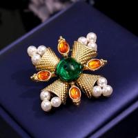 South Sea Shell Brooch Zinc Alloy with Shell Pearl fashion jewelry & for woman & enamel nickel lead & cadmium free Sold By PC