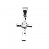 Nehrđajućeg čelika križa Privjesci, 316L Stainless Steel, modni nakit & bez spolne razlike & s kubni cirkonij, više boja za izbor, 16x25mm, Prodano By PC