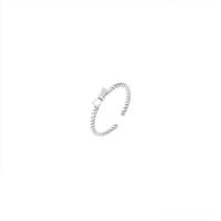 Strass vinger Ring, Messing, silver plated, mode sieraden & verschillende stijlen voor de keuze & voor vrouw & met strass, zilver, nikkel, lood en cadmium vrij, Verkocht door PC