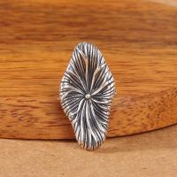 Thailand Sterling Silver Connector, Lotus Leaf, Antique finish, DIY, silver color, 21.10x11.60x3.50mm, Hole:Approx 4mm,2mm, 10PCs/Lot, Sold By Lot