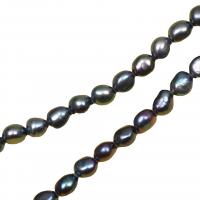 Keishi ferskvandskulturperle Beads, Ferskvandsperle, du kan DIY, sort, 7-8mm, Længde 36-38 cm, Solgt af PC