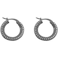 Strass Earring, Messing, Donut, silver plated, mode sieraden & voor vrouw & met strass, zilver, nikkel, lood en cadmium vrij, 20x20mm, Verkocht door pair