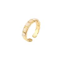 Katten Eye vinger Ring, Messing, met Cats Eye, gold plated, verstelbaar & voor vrouw, Maat:6-8, Verkocht door PC