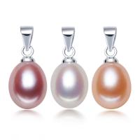 Gėlo vandens perlų Pakabutis, su Tailandas Sidabro, sidabro spalva padengtas, skirtingo dydžio pasirinkimo, daugiau spalvų pasirinkimas, 10kompiuteriai/Pirkimo, Pardavė Pirkimo