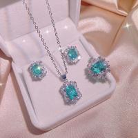 Crystal Jewelry Sets Cupronickel with Crystal Geometrical Pattern platinum plated fashion jewelry & for woman Sold By PC