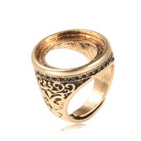 Sinc Alloy Bezel Ring Bonn, dath an óir antique plátáilte, Inchoigeartaithe & jewelry faisin & unisex, nicil, luaidhe & caidmiam saor in aisce, 24x21mm, Díolta De réir PC