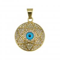 Evil Eye Pendants 316L Stainless Steel Vacuum Ion Plating fashion jewelry & Unisex & with rhinestone 33mm Sold By PC