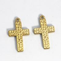 Stainless Steel Cross Pendants 304 Stainless Steel 18K gold plated polished & DIY golden Sold By PC