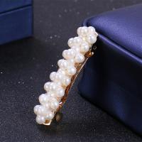 Hair Slide Freshwater Pearl with Brass for woman 50mm Sold By PC