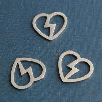 Titanium Steel Pendants Heart polished DIY Sold By PC