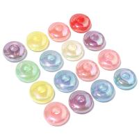 Miracle akryl perler, Flad Rund, farverig forgyldt, du kan DIY, blandede farver, 19x8mm, Hole:Ca. 5.8mm, 10pc'er/Bag, Solgt af Bag
