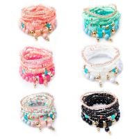 Wrap Bracelet Resin with Seedbead multilayer & Bohemian style & for woman Length Approx 6-8 Inch Sold By PC