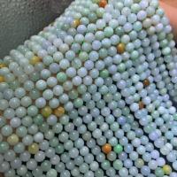 Perles en jade, Jade de Birmanie, Rond, poli, DIY & normes différentes pour le choix, couleurs mélangées, Vendu par Environ 38-40 cm brin