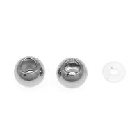 304 nehrđajućeg čelika Čepom perle, možete DIY & različite veličine za izbor, izvorna boja, 50računala/Torba, Prodano By Torba