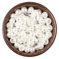 ABS Plastic Beads Flat Round DIY white Sold By Bag