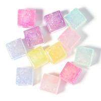 Perles acryliques de Style gelée, Acrylique, cube, DIY, plus de couleurs à choisir, 14mm, Trou:Environ 3.8mm, 10PC/sac, Vendu par sac