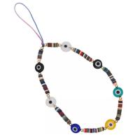 Mobile Phone Lanyard Polymer Clay with Glass Beads Evil Eye Bohemian style & Unisex Length Approx 28 cm Sold By PC