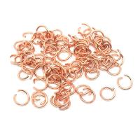 Rozsdamentes acél nyitott gyűrű, 304 rozsdamentes acél, DIY & különböző méretű a választás, vörös arany színű, 100PC-k/Bag, Által értékesített Bag