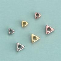 925 Sterling Sølv Perler, Triangle, forgyldt, du kan DIY & forskellig størrelse for valg, flere farver til valg, 5pc'er/Lot, Solgt af Lot