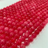 Rhodonite Beads, Runde, du kan DIY & forskellig størrelse for valg, rød, Solgt Per Ca. 38 cm Strand