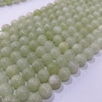 Perles en jade, jade de nouvelle montagne, Rond, DIY & normes différentes pour le choix, vert clair, Vendu par Environ 38 cm brin