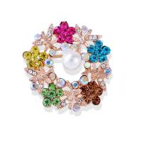 Rhinestone Brooch Zinc Alloy with Plastic Pearl plated fashion jewelry & for woman & with rhinestone nickel lead & cadmium free Sold By PC