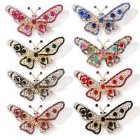 Rhinestone Brooch Zinc Alloy Butterfly plated fashion jewelry & for woman & with rhinestone nickel lead & cadmium free Sold By PC