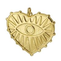 Evil Eye Pendants Brass Heart gold color plated fashion jewelry & DIY & evil eye pattern golden Approx 3mm Sold By PC