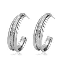 Titanium Steel  Earring Letter C fashion jewelry & for woman original color Sold By Pair