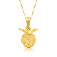 Zinc Alloy Fruit Shape Pendants Apple gold color plated DIY & for woman golden nickel lead & cadmium free Sold By Pair
