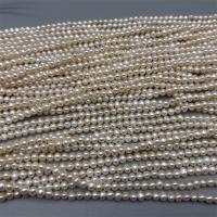 Perlas Arroz Freshwater, Perlas cultivadas de agua dulce, Bricolaje, Blanco, 3-4mm, Vendido para aproximado 15 Inch Sarta