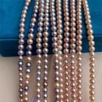 Cultured Round Freshwater Pearl Beads DIY multi-colored 6-7mm Sold Per Approx 15 Inch Strand