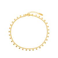 Zinc Alloy Anklet with 3.5cm extender chain Triangle gold color plated fashion jewelry & adjustable & for woman golden nickel lead & cadmium free 2mm Length Approx 23.4 cm Sold By PC