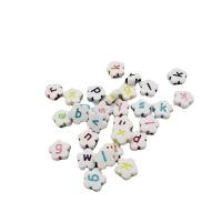 Perles acrylique alphabet, Fleur de prunier, Lavable & DIY, plus de couleurs à choisir, 5x12mm, Environ 1550PC/sac, Vendu par sac