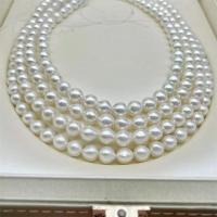 Cultured Rice Freshwater Pearl Beads Round DIY white 8-9mm Sold Per Approx 15 Inch Strand